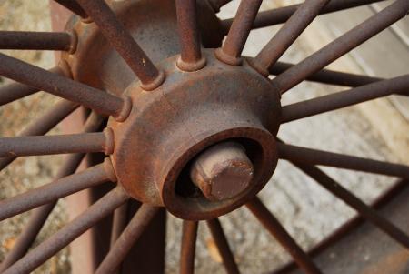 Rusted Iron Wagon Wheel