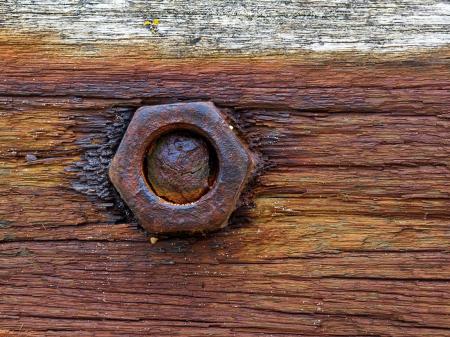 Rusted steel bolt