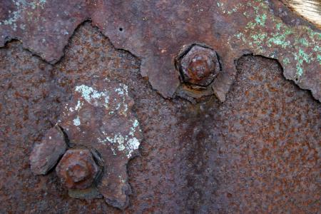 Rusted metal bolts