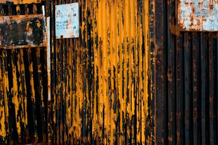 Rusted metal container