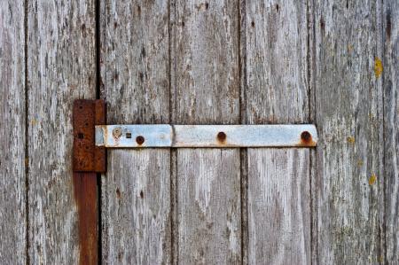 Rusty Hinges on Wood