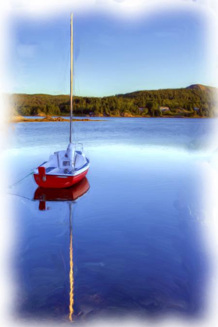 Sailboat at Sea - Oil Painting