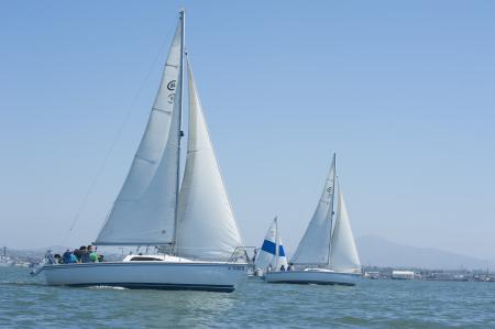 Sailboats in the Sea