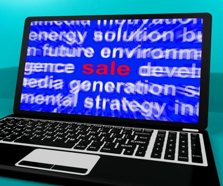 Sale Laptop Shows Reductions Discount Or Offer Online