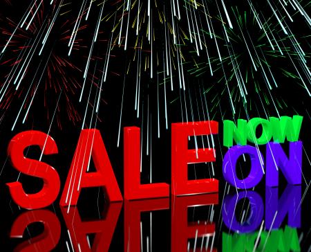 Sale Now On And Fireworks Showing Discounts And Reductions