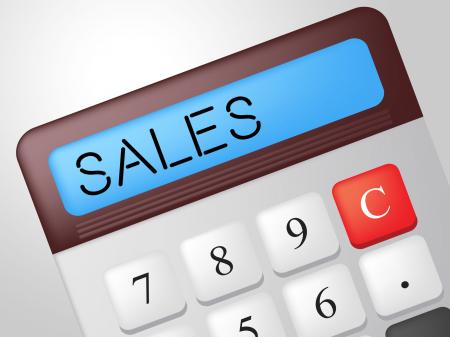 Sales Calculator Indicates Market Calculate And Marketing