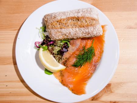 Salmon on a bread