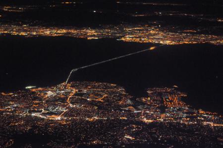 San Mateo Bridge at night