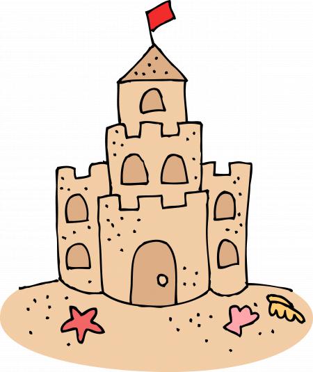 Sand castle silhouette