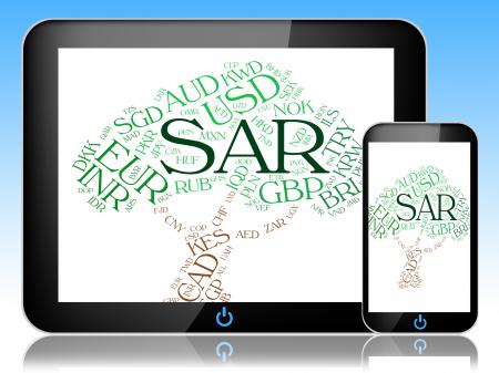 Sar Currency Represents Saudi Arabian Riyal And Foreign