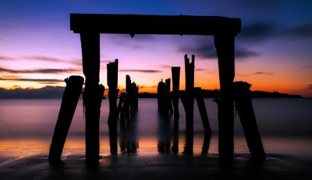 Scenic View of Beach Against Sky during Sunset