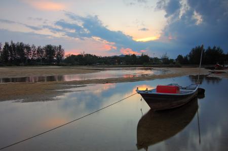 Scenic View of Lake Against Sky at Sunset