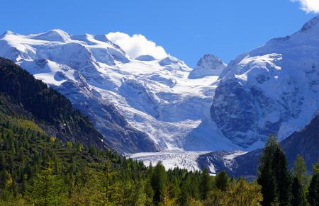 Scenic View of Mountains Against Clear Blue Sky