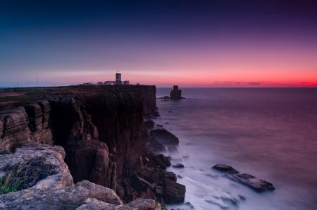 Scenic View Of Ocean Near Cliffs During Dawn