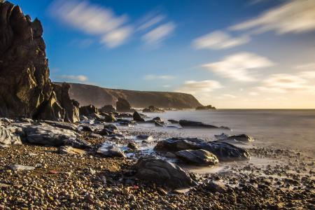 Scenic View of Sea Against Dramatic Sky