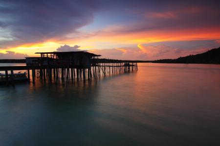 Scenic View of Sea Against Sky at Sunset