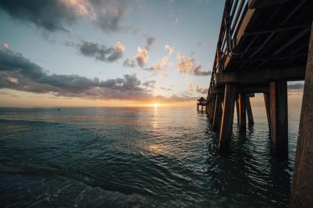 Scenic View of Sea at Sunset