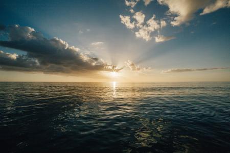 Scenic View of Sea at Sunset