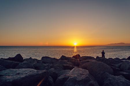 Scenic View of Sea during Sunset