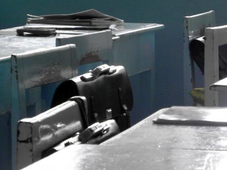 School Bags and Desks