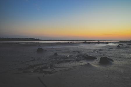 Sea Shore Under Sunset