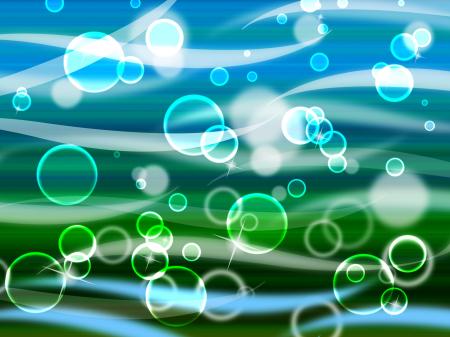 Sea Waves Background Means Wavy And Twinkling Bubbles