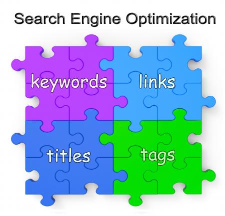 Search Engine Optimization Puzzle Shows Links And Tags