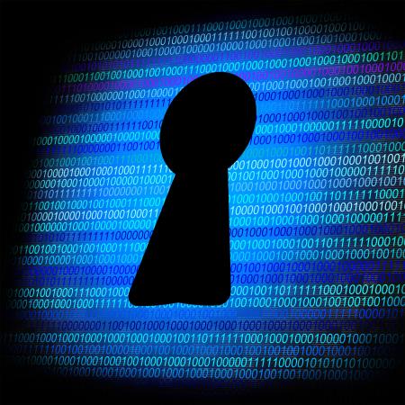 Security concept - Keyhole on a screen