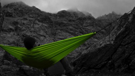 Selective Color of Green Canvas Hammock