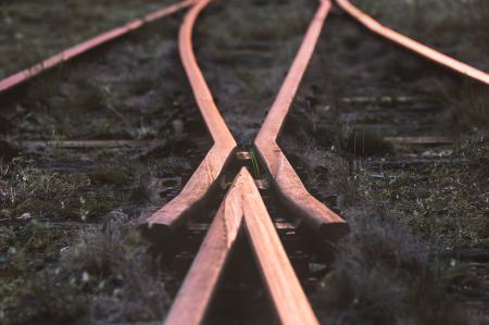 Selective-focus Photography of Train Rail