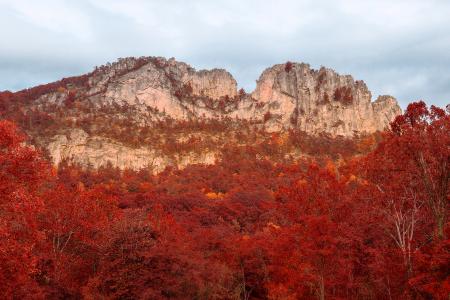 Seneca Rocks - Autumn Red HDR