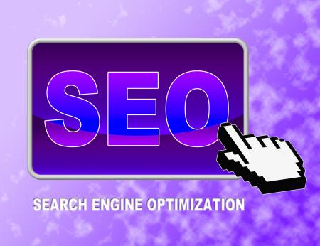 Seo Button Indicates Web Site And Click