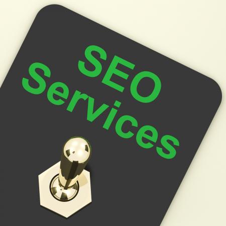 Seo Services Switch Representing Internet Optimization And Promotion