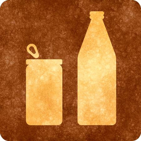 Sepia Grunge Sign - Can and Bottle