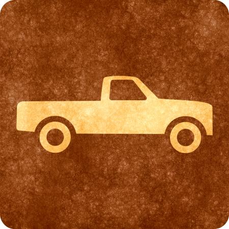 Sepia Grunge Sign - Pick-up Truck