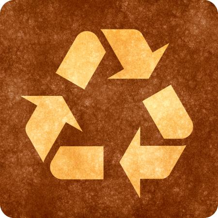 Sepia Grunge Sign - Recycling Symbol