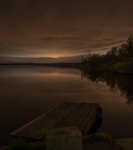 Sepia Photography of Lake