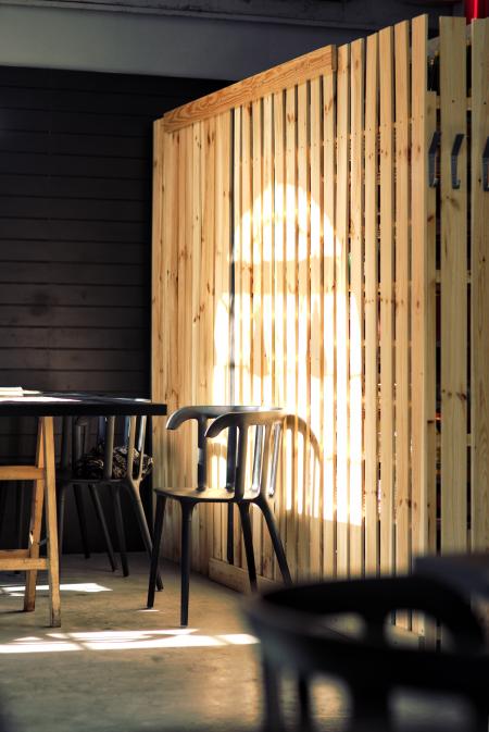 Shadow on wooden wall