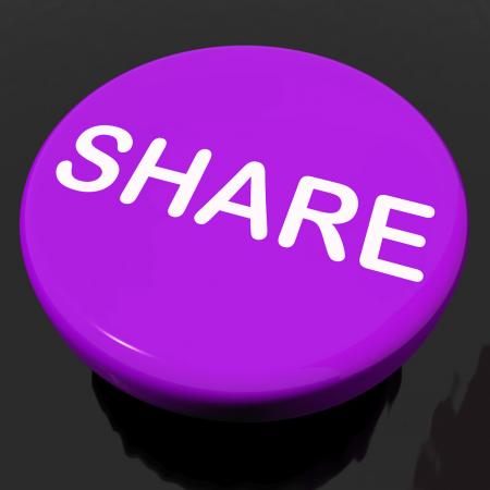 Share Button Shows Sharing Webpage Or Picture Online