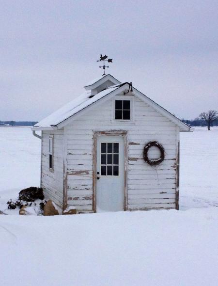 Shed in Snow