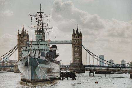 Ship Sailing on Tower Bridge