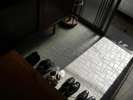 Shoes in the hallway of a Japanese house