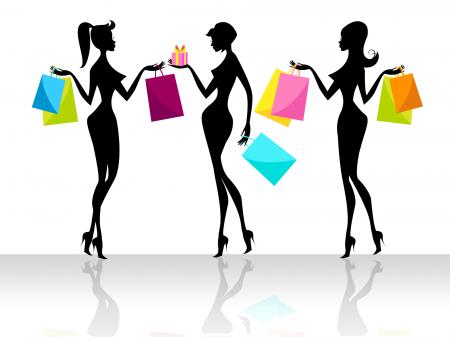 Shopping Shopper Indicates Retail Sales And Adult