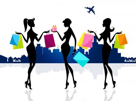 Shopping Shopper Shows Retail Sales And Adults