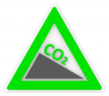 Sign Co2 Shows Carbon Footprint And Emission