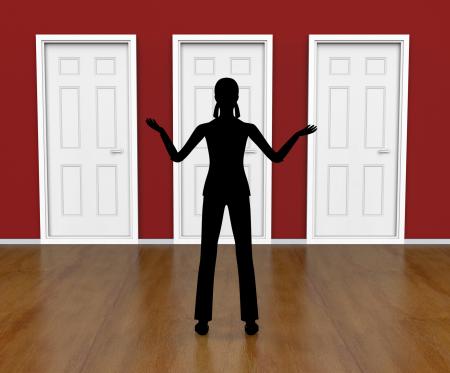 Silhouette Doors Means Doorways Direction And Choose