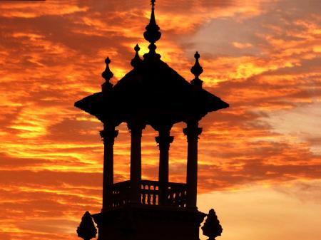 Silhouette of a Gazeebo