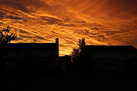 Silhouette of Buildings Under Orange Sky during Sunset