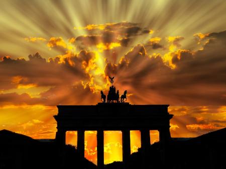 Silhouette of Horse Under Sunset