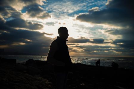 Silhouette of Man during Sunrise